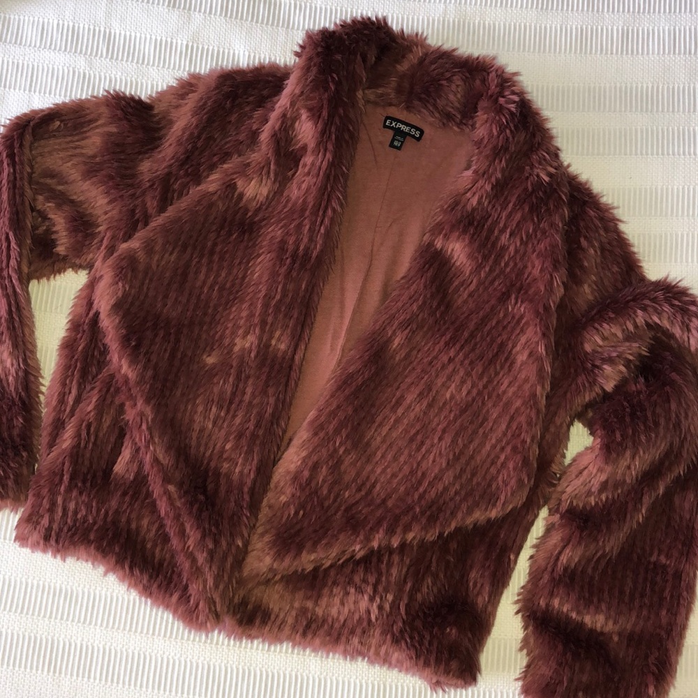 Dusty Rose Faux Fur Jacket